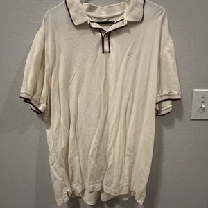 Banana Republic Cream Polo with Purple Accents